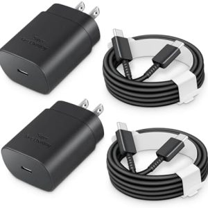 25W USB-C Fast Charger Block with C-to-C Cable [PD PPS Compatible] for Galaxy S24/S23/S22, Pixel 8/7, Z Flip 5, i Phone 16/15 - Compact Type C Charger